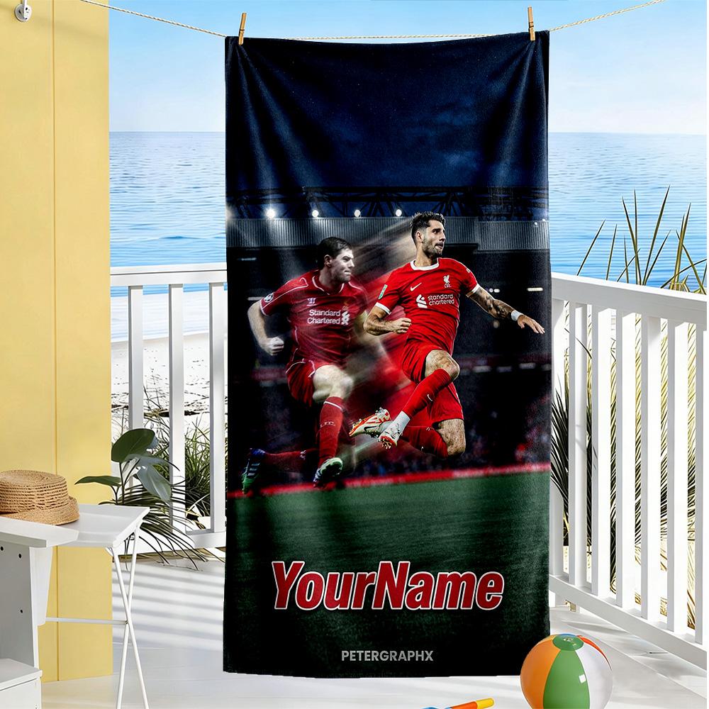 Liverpool Personalized Text Beach Towel Super Soft Microfiber Quickdry Fabric Suitable for Sports Travel Swimming Yoga Bathroom Beach And Pool