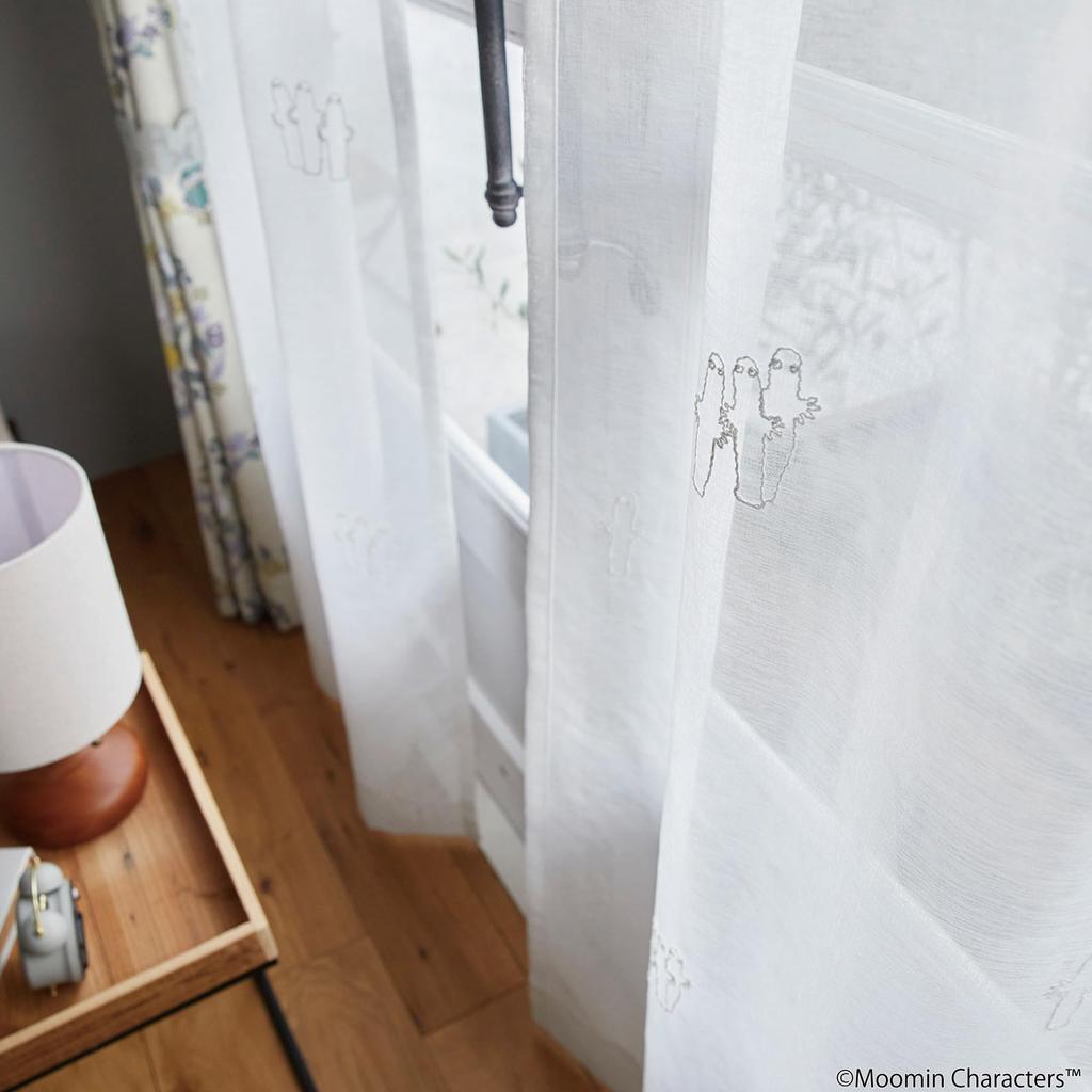 Suminoe MOOMIN Hattifattener Voile Sheer 1 100 x 133 W Curtains, Panel, cm, 342-74332