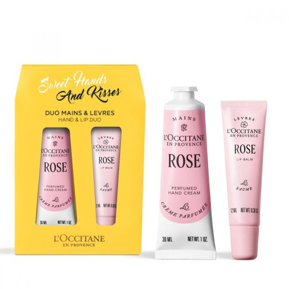 L Occitane Rose Hand Cream   Lip baLm Duo Single option