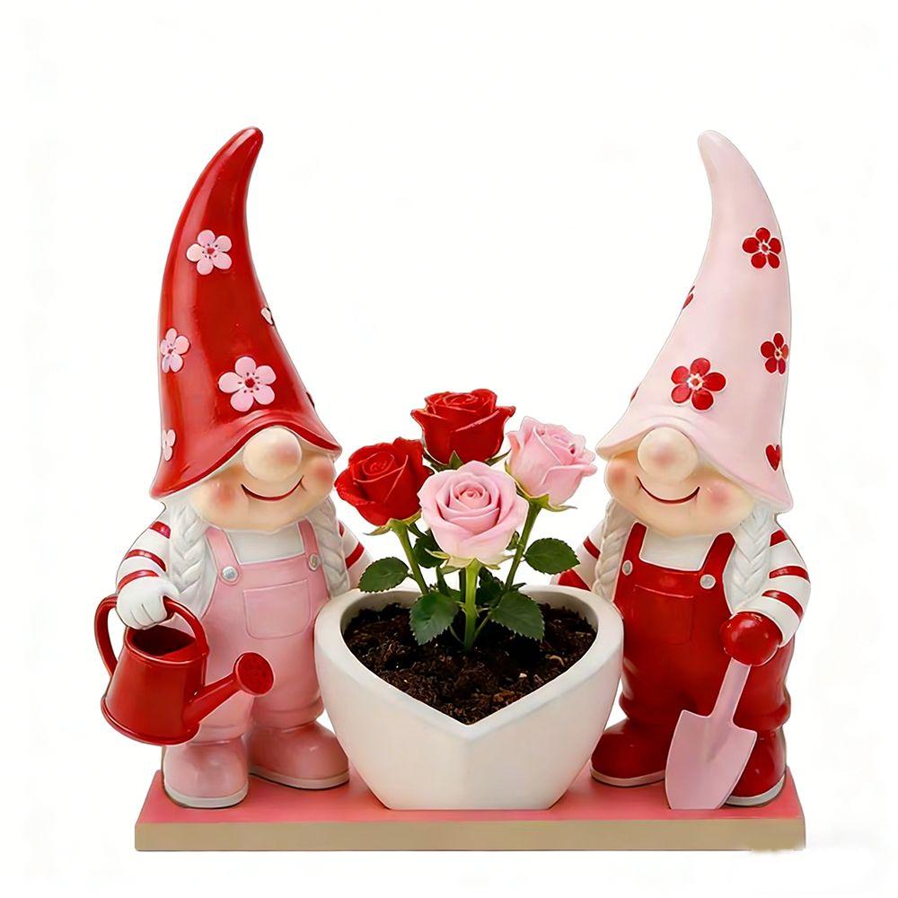 5D Valentine's Day Elf Ornament Wooden Valentine's Day Decoration Dwarf Elf Ornament  Home Decor