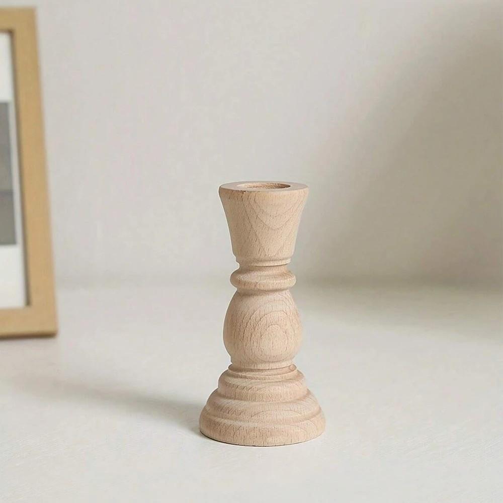 Handmade Wooden Candlesticks Rustic Taper Candle Stands Pillar Candle Stands  Home Table Decoration