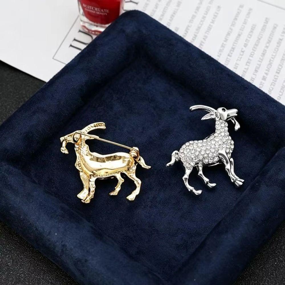 Tier Strass Reversnadel Emaille Ziege Schaf Metallabzeichen Mode Schaf Brosche Damenbekleidung