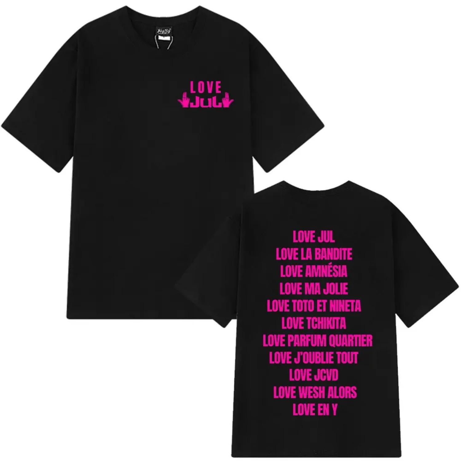 

Rapper Love Jul T-shirt Men Women Clothing Fashion Hip Hop T-shirt Casual Cotton Short Sleeve Oversized Tops Streetwear Unisex S чёрный