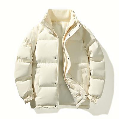 Winter Outdoor Couple Stand-up Collar Casual Padded Jacket High Quality Fashion Couple Simple Solid Color Youth Padded Jacket
