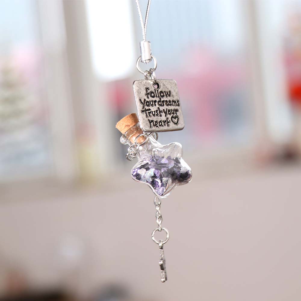 Phone Straps Transparent Keychain Star Wishing Bottle Mobile Phone Lanyard  Jewelry Accessories