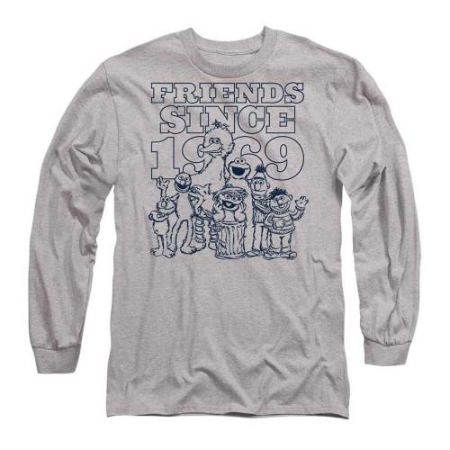 Sesame Street Unisex Adult Friends Since 1969 Heather Long-Sleeved T-Shirt