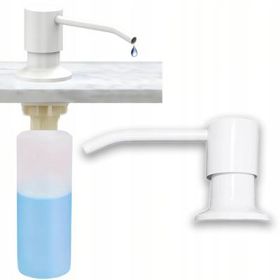 White Glossy Dishwashing Liquid Dispenser for Kitchen Sink Countertop