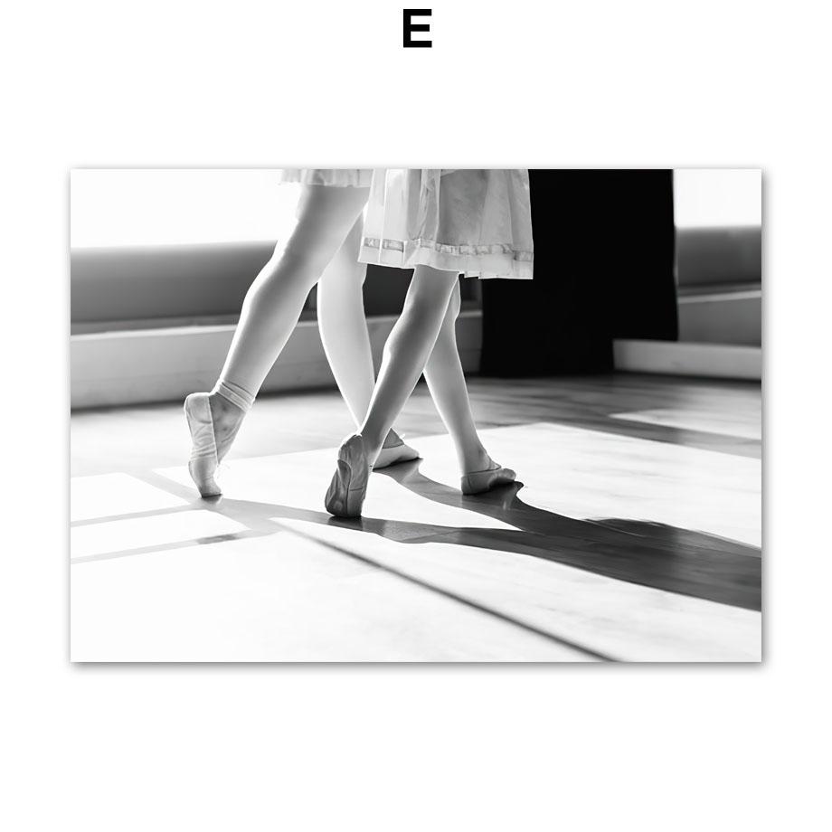 Ballet Girl Dance Fog Window Wall Art Canvas Painting Vintage Black White Posters Prints Pictures For Living Room Home Decor