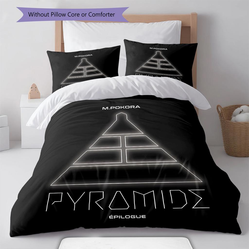 M Pokora Pattern Bedding,Quilt Set Quilt Cover Pillowcase Home Birthday Gift (1 * duvet cover + 2 * pillowcase, without core)
