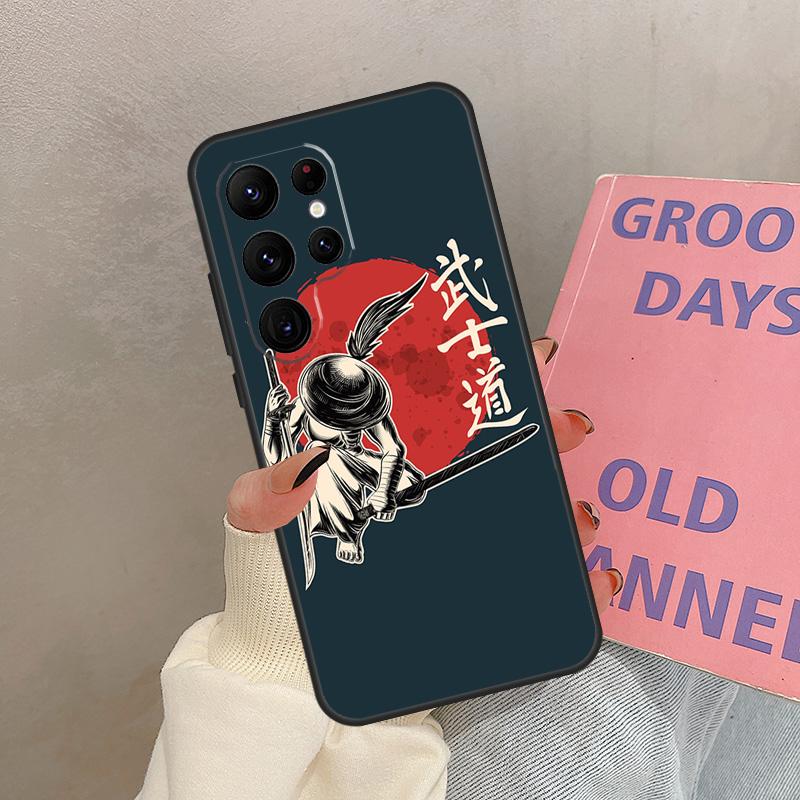 Japanese Samurai Warrior Case For Samsung Galaxy S24 Ultra S20 S21 S22 S23 S25 Ultra S9 S10 Plus S25 FE Cover Coque