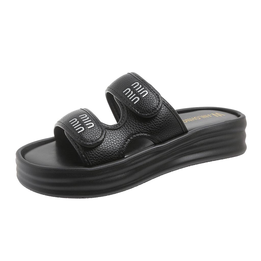 Woman Flat Slippers 2025 Summer Comfortable Anti Slip Fashion Slippers Platform Outdoor Peep Toe Beach Shoes Sandálias Planas
