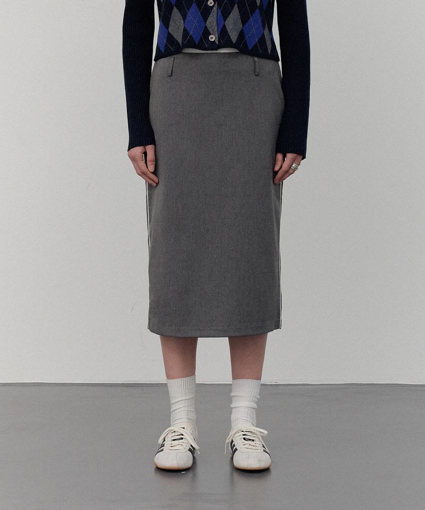 CITTA Piping Trackline Tailored Skirt_Cts612 (Charcoal)