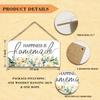 Happiness Is Homemade Door Wood Sign Plaque Gift, Kitchen Wooden Wall Hanging Sign with Twine, Shelf Wood Floral Art Signs, Bathroom Home Hotel