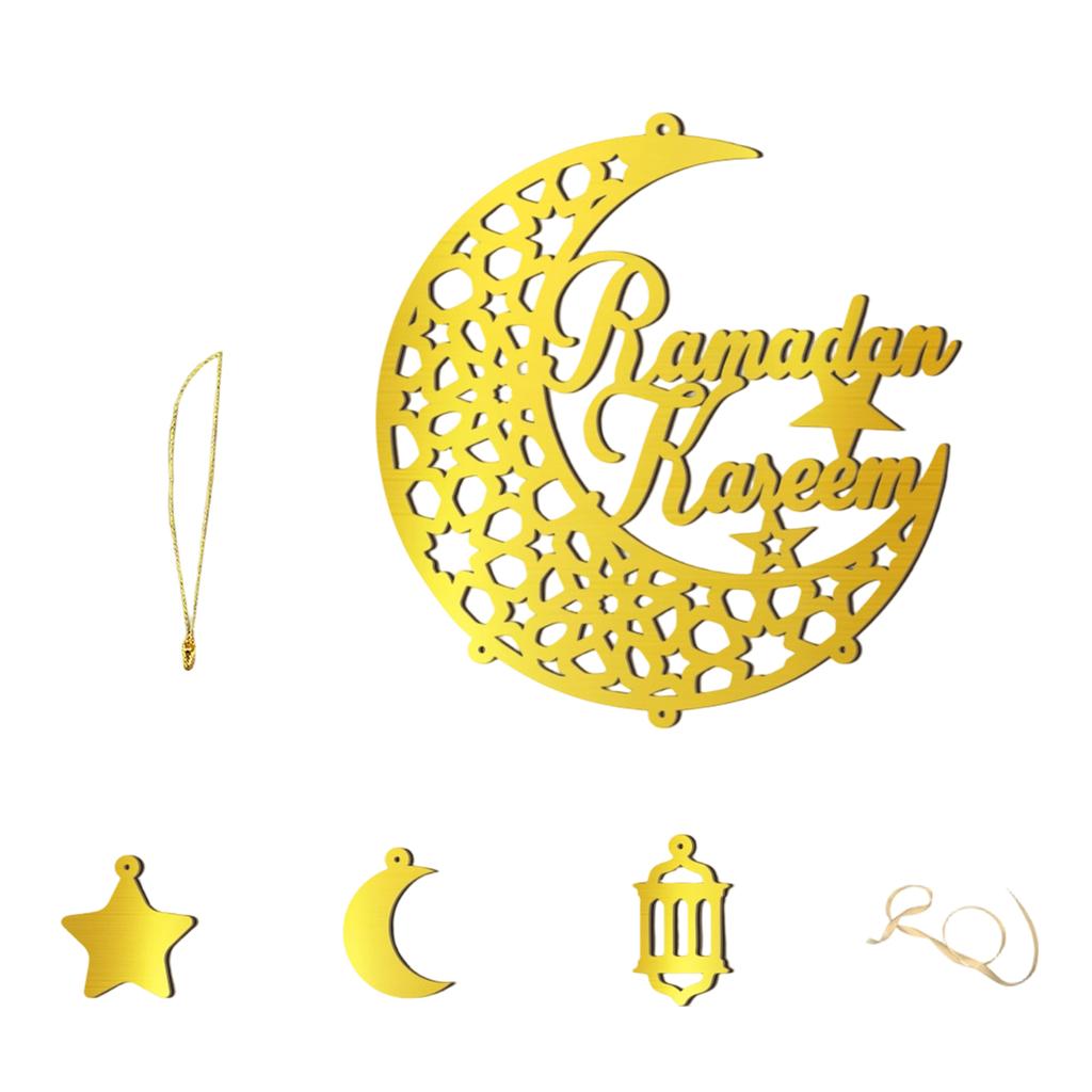 Wooden Moon Festival Hanging Door Plaque Sign Hollow Moon City Star Wooden Wall Home Decor Hanging Ornaments