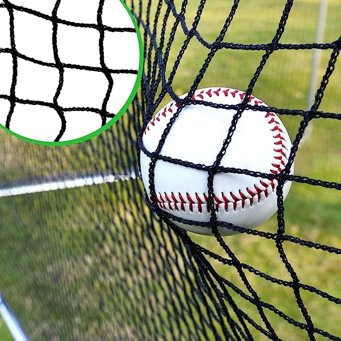 

Kapler Baseball Batting Cage Replacement for and Easy Shatterproof and Netting for Home and Garden Net, Net, Golf, Tennis, Soccer, Basketball, чёрный
