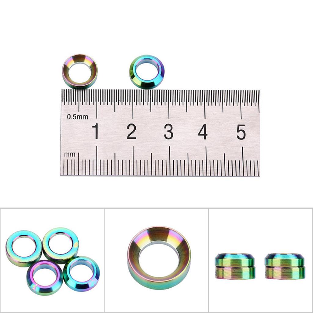 4PcsLot TC4 Titanium Brake Caliper Fixed Bolts Gasket Spacer For Mountain Bike (Colorful)