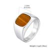 Vnox Men's Stainless Steel Square Ring, 13mm Wide Waterproof Band with Tiger Eye/Glass Stone, Punk Style Thumb Ring Gift for Him