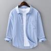 Men's Linen Long Sleeve Shirt Lightweight, Breathable, Vintage-Inspired Business Casual Shirt for Spring Summer Fashion