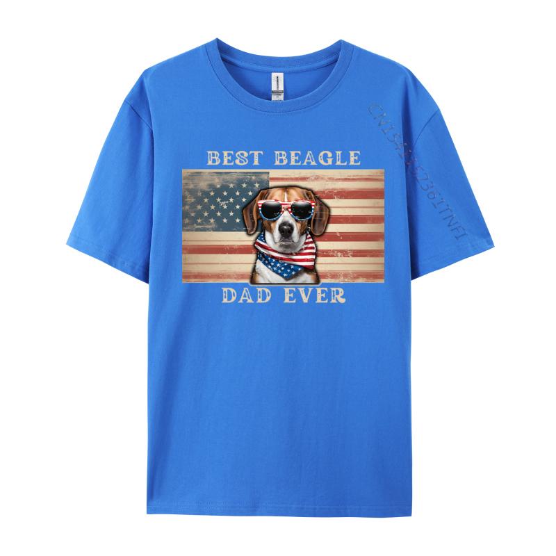 Best Beagle Dad Ever Patriotic Dog TShirt Funny Design T Shirts Personalized Hot Sale Unisex Tees Personalized Cotton
