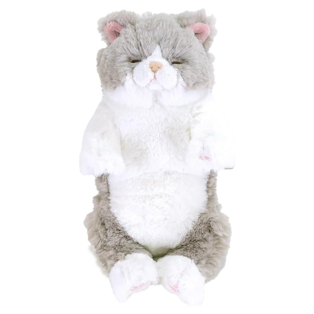 Sanlemon Hizaneko Suyasuya Plush Toy Gray Cat 15x18x34cm Cute Animal Stuffed Toy