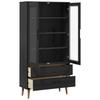 Black Glass Display Cabinet 90 x 35 x 175 cm