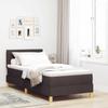 LED Box Spring Bed with Headboard Dark Brown 90 x 200 cm Fabric