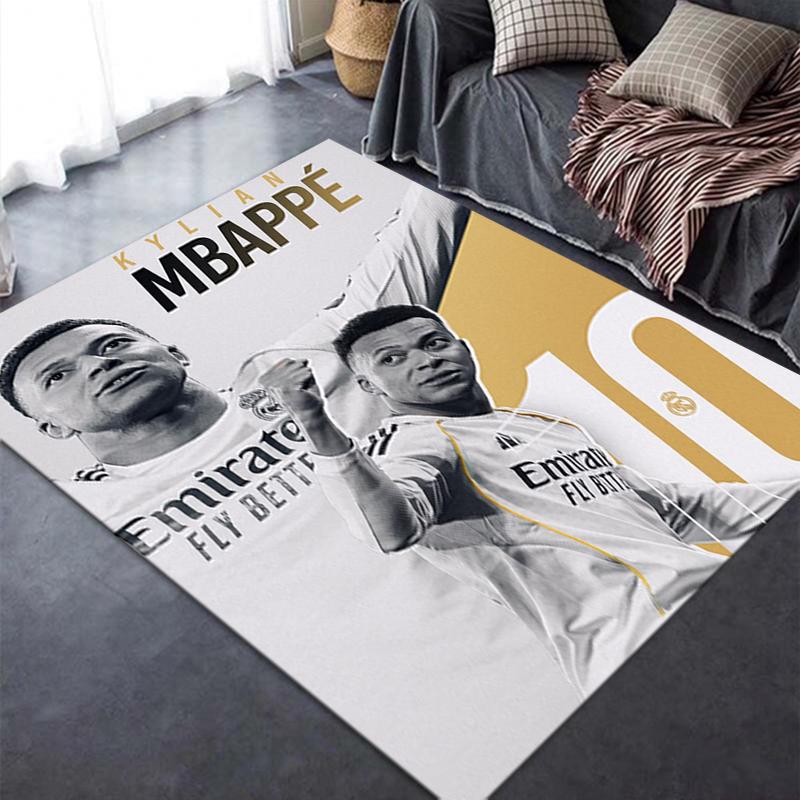 2025 Neuer Kylian Mbappé Teppich für Wohnzimmer Schlafzimmer Zuhause Sofadekoration, Kinder spielen Rutschfeste Fußmatte