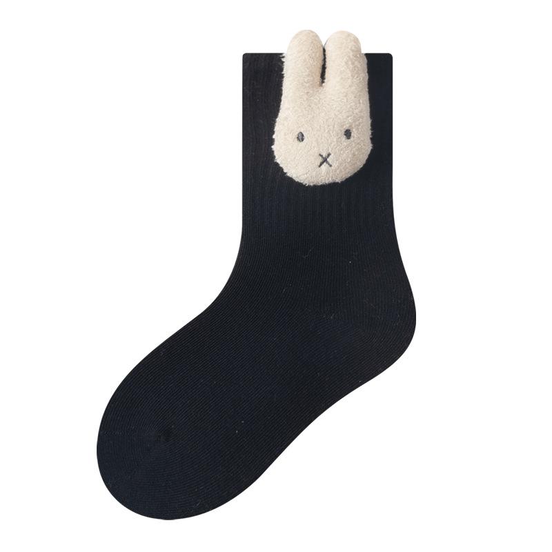 Șosete din bumbac alb-negru pentru fete, șosete de toamnă, confortabile, dezosate, șosete de toamnă