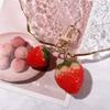 Key Holder Simulation Fruit Backpack Pendant Bell KeyRing Strawberry Keychain Jewelry Gift Keyrings