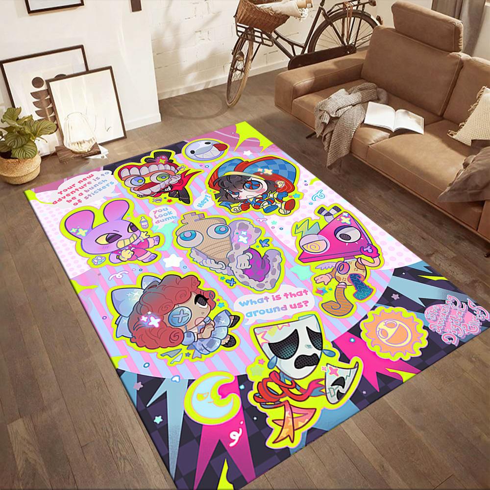 Digital Circus Floor Mat Suitable For Decorate Room Kitchen Outdoor Playrooms Antislip Carpet Anime Office Decor
