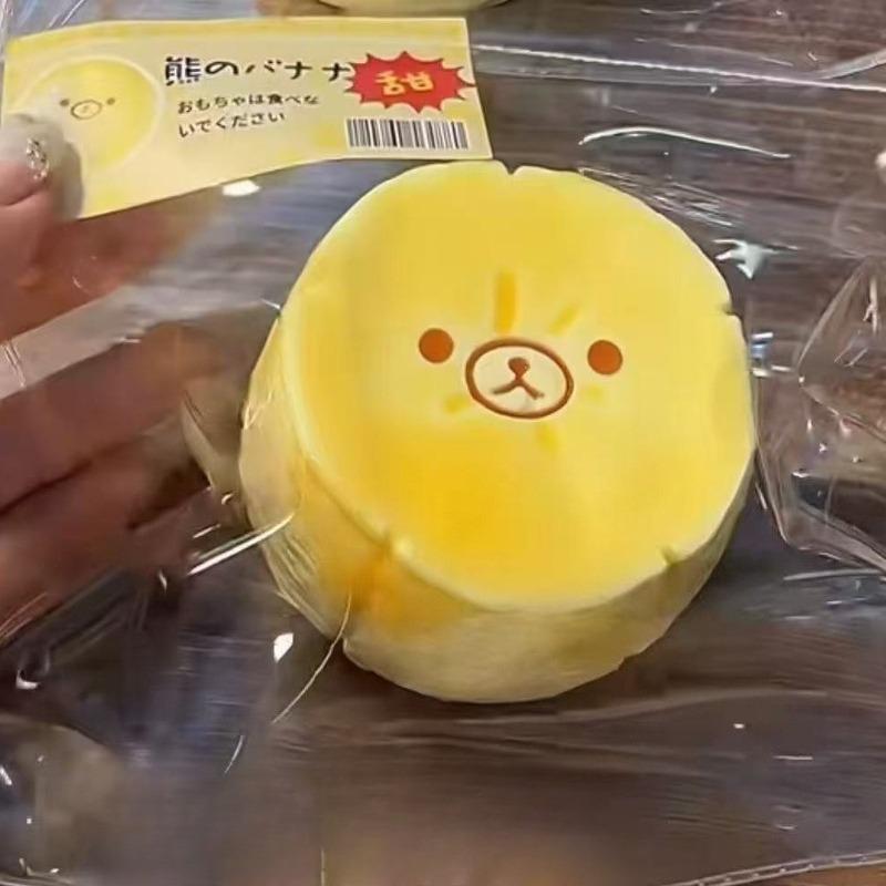 Super Soft Delicate Banana Durian Cantaloupe Bear Slow Rising Squishy, Instant Stress & Anxiety Relief Squeeze Toy For Adults