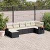 VidaXL Garden Lounge Set with Cushions 7 Pcs, Patio Sofas, Patio Furniture Set, Outdoor Furniture, Black 3227029