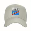 Pc Congo Democratic Republic Flag  Text Print Lightweight Adjustable Snapback Cap  Congo DRC National Emblem Casual Solid Co