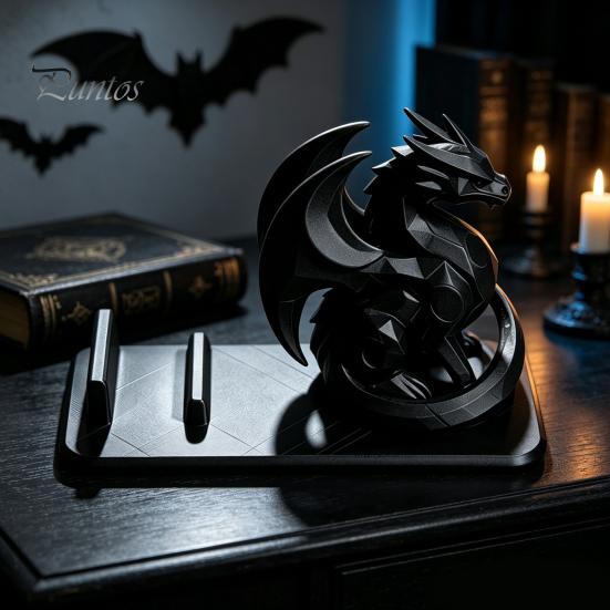 Stable Mobile Phone Mount 3D Printed Dragon Cell Stand, Gothic Smart Stand Holder, Universal Desktop Organizer for Home, Office Figurine