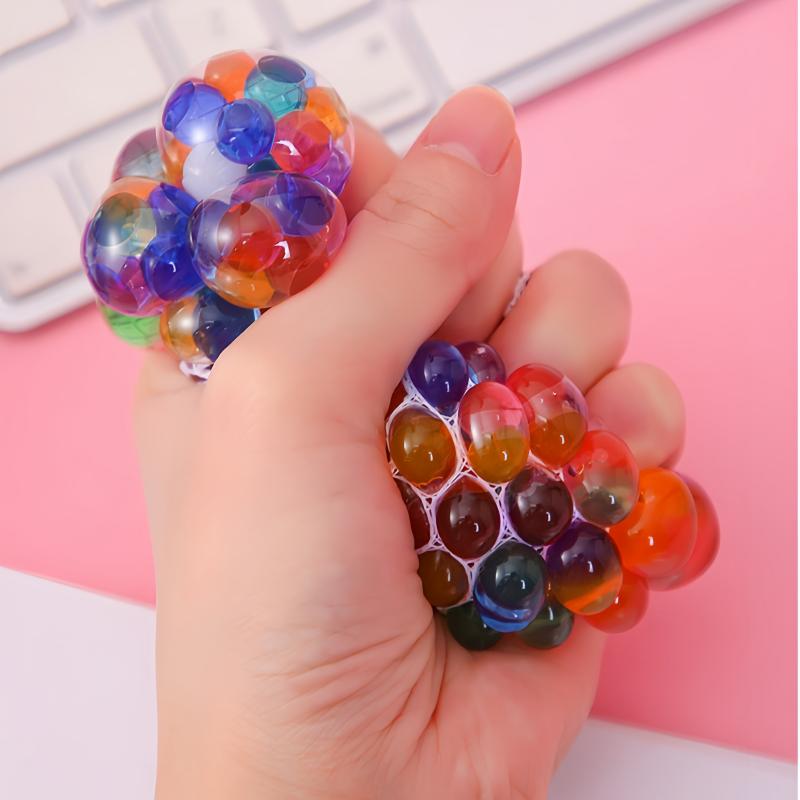 6cm Kids Exotic Pinch The Rainbow Bead Pressure Reducing Ball Vent Ball Decompression Toy TPR Pinch Le Grape Ball Adult Toys