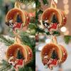 10PCS Acrylic Cute Dog Christmas Pendant Home Christmas Tree Atmosphere Decoration Navidad Natal New Year Gifts Party Props