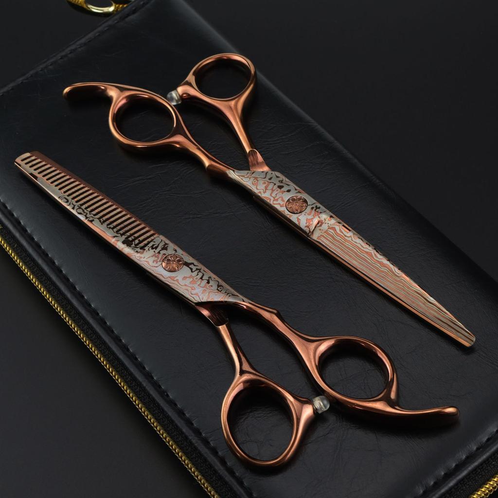 6.0 Inch Bronze Gold, Hair Scissors, Hair Scissors, Tooth Scissors, Bangs Scissors, Tooth Scissors, Thin