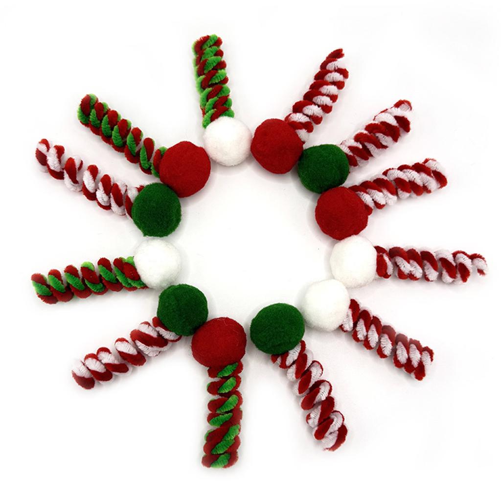 10Pcs Christmas Cat Toys For Pets Fluffy Spring Teaser Wand Interactive Boredom Relief Gift Cats Play Holiday Gift For Pets