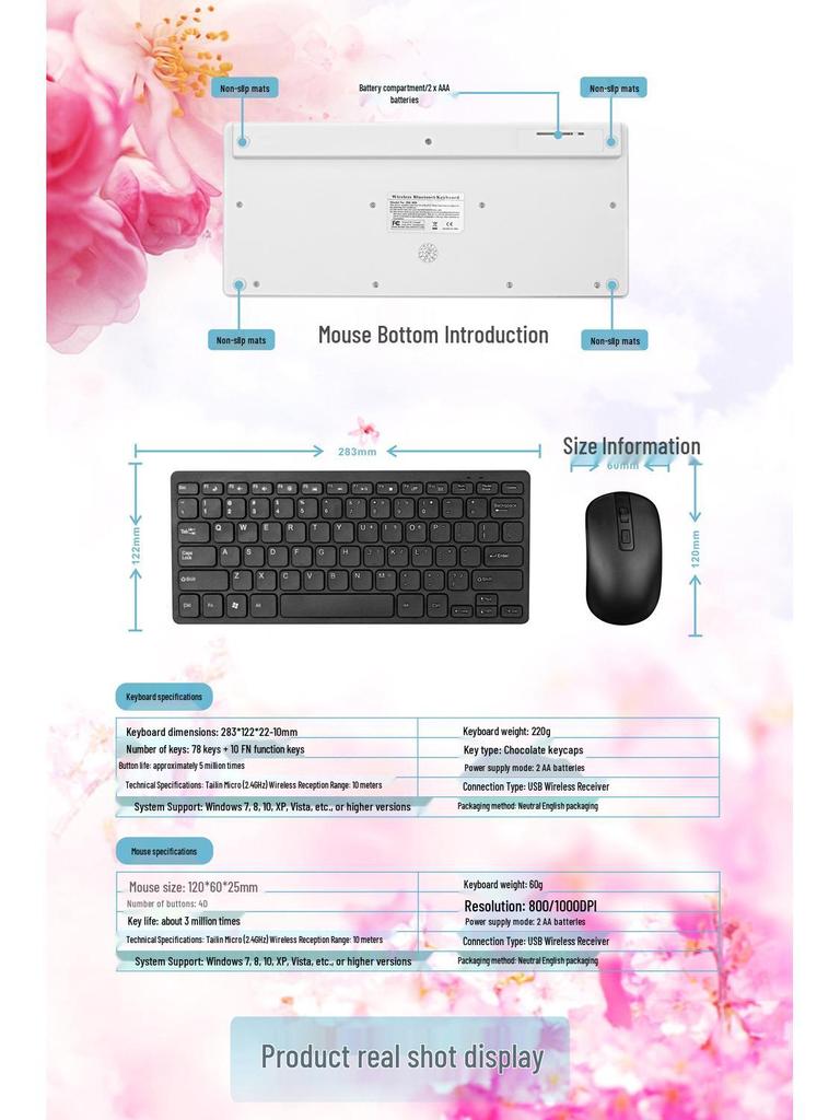 New 2.4G Wireless Mini Keyboard and Mouse Set 901 – Ideal for Office Use