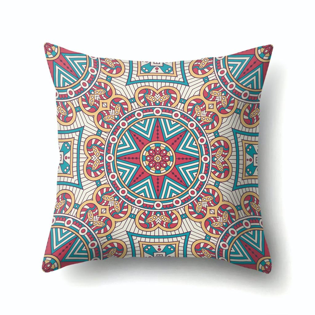Home Decor Geometric Texture Mandala Polyester Pillow Case Core-free