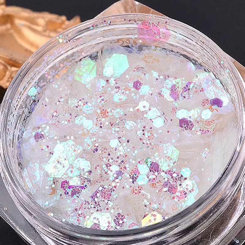 6 Pcs/Set Nail Art Sequins Different Size Glitter Powder Manicure Decoral Tips Polish Nail Stickers Mixed Design Case Set
