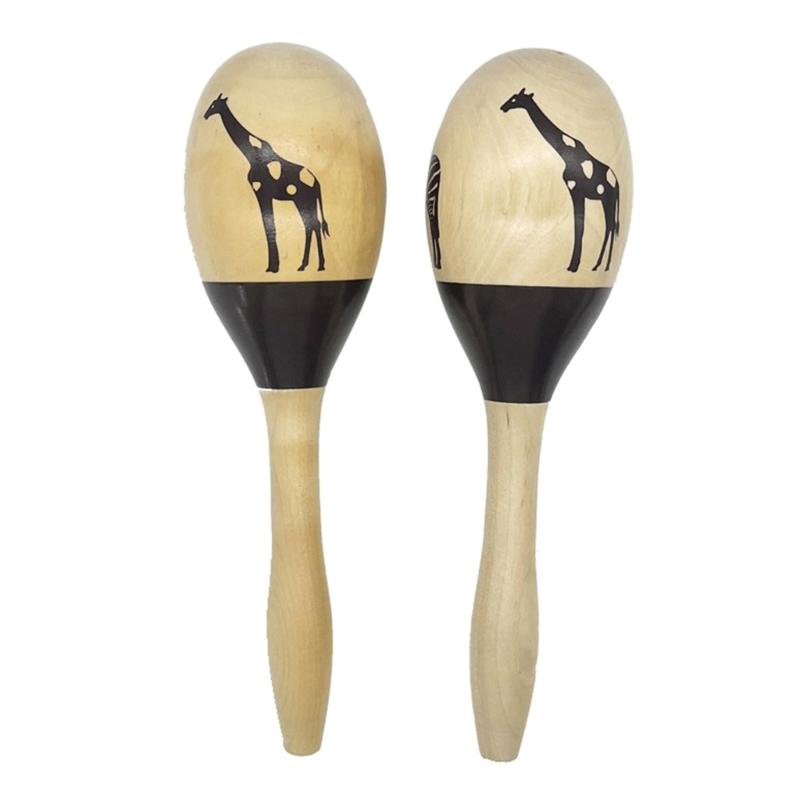 Solid Hardwood Sand Hammer Wood Shaker Maracas Rattle Percussion Musical Instrument Educational Toy Hand Sand Hammer 1