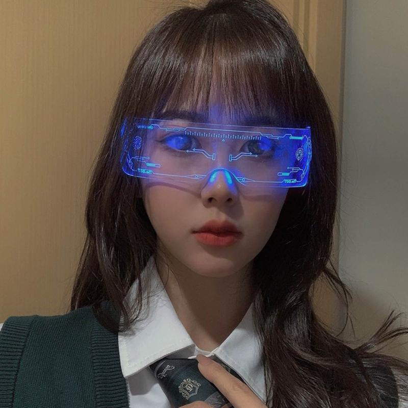 Decorative  Glasses Colorful Luminous Glasses LED Light Up Eyeglasses for Bar KTV Halloween  Party