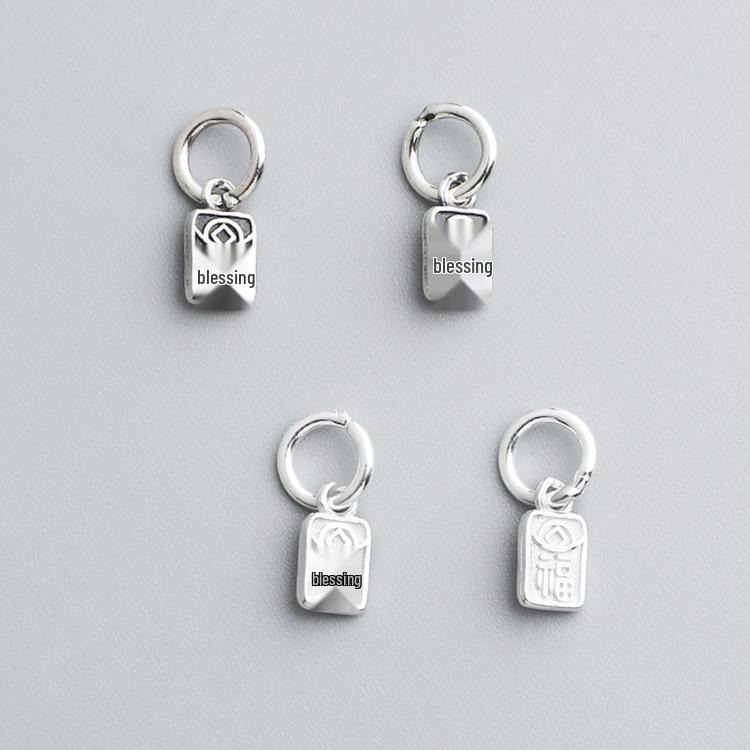 Mini Fu Character Pendant: S925 Sterling Silver for DIY Jewelry