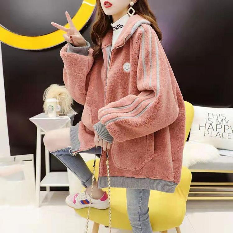 Damskie bluzy w jednolitym kolorze z długim rękawem ze stójką luźne pulowery damskie topy