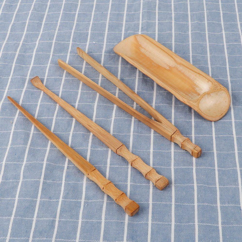 4PCS Set Bamboo Chinese Tea Set Tea Scoop Tea Ceremony Tools Gongfu Tea Set Tea Ceremony