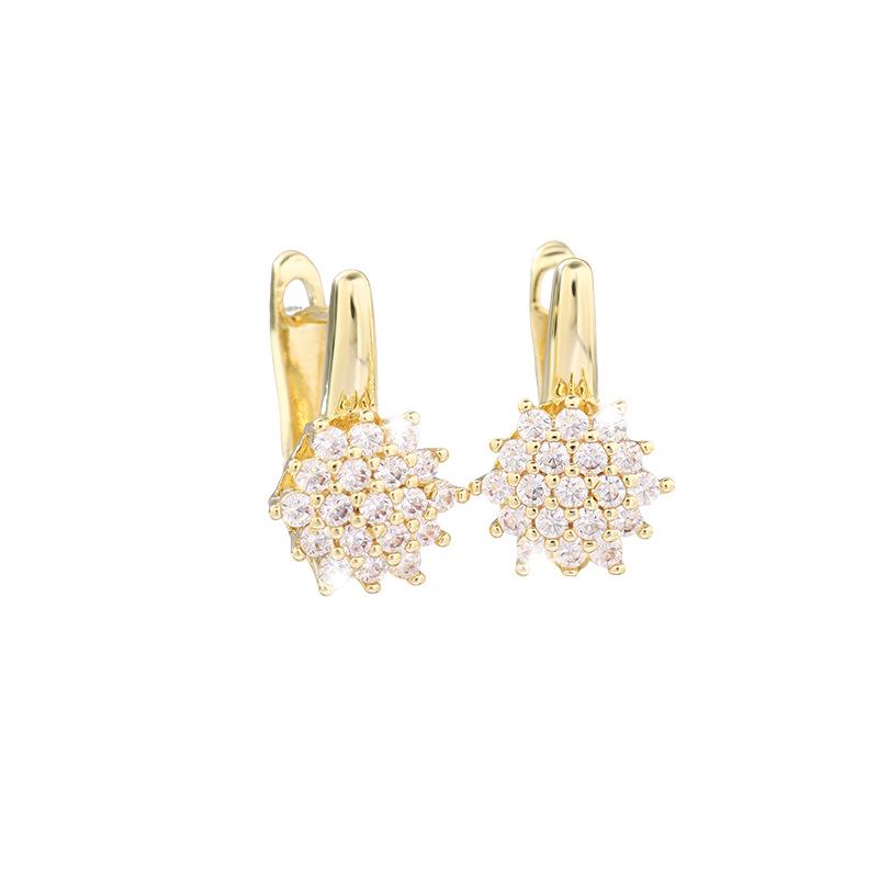 Elegant Sunflower Zircon Ear Cuff Earrings: High-End Luxury Fashion