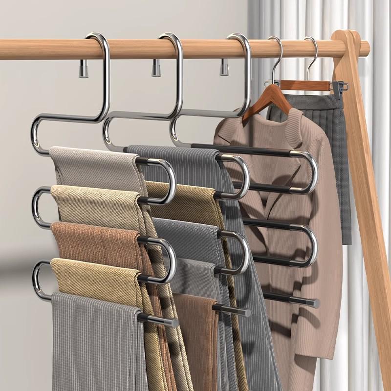 Multi-Layer Non-Slip Telescopic Stainless Steel Pants Hanger