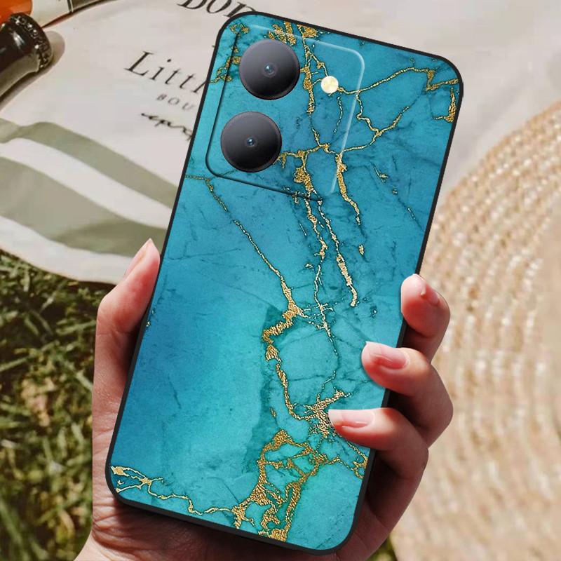 Para Capa Vivo Y36 5G Capa Preta À Prova de Choque Silicone Macio Capas Traseiras Para Vivo Y36 4G V2247 Capa de Telefone Y 36 5G Capa Leão Lobo