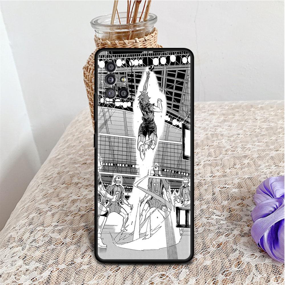Hülle für Samsung Galaxy A52 A12 A51 A32 A71 A21s A22 A11 A02s A03 A23 A13 A53 A41 A31 A72, weiche Telefonabdeckung, Haikyu!! Anime-Fundament